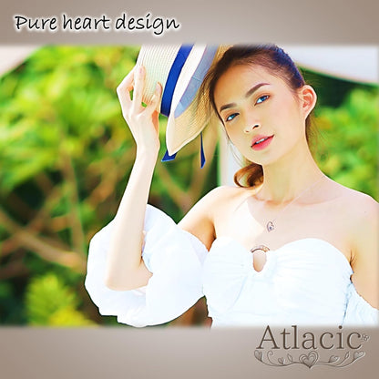 [Atlacic] ネックレス レディース 最高級 ジルコニア 刻印有り プレゼント ギフト セット オープンハート クリスマス 誕生日 プレゼント