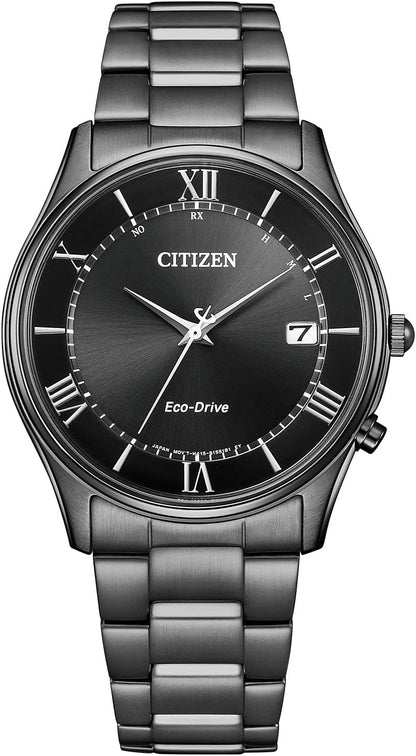 [CITIZEN] 腕時計 CITIZEN COLLECTION (電波時計/防水/薄型) AS1064-53E 光発電エコ・ドライブ NIGHT COLOUR EDITION サファイアガラス メンズ ビジネス アナログ シンプル 日付 秒針ブラック 黒 電波ソーラー