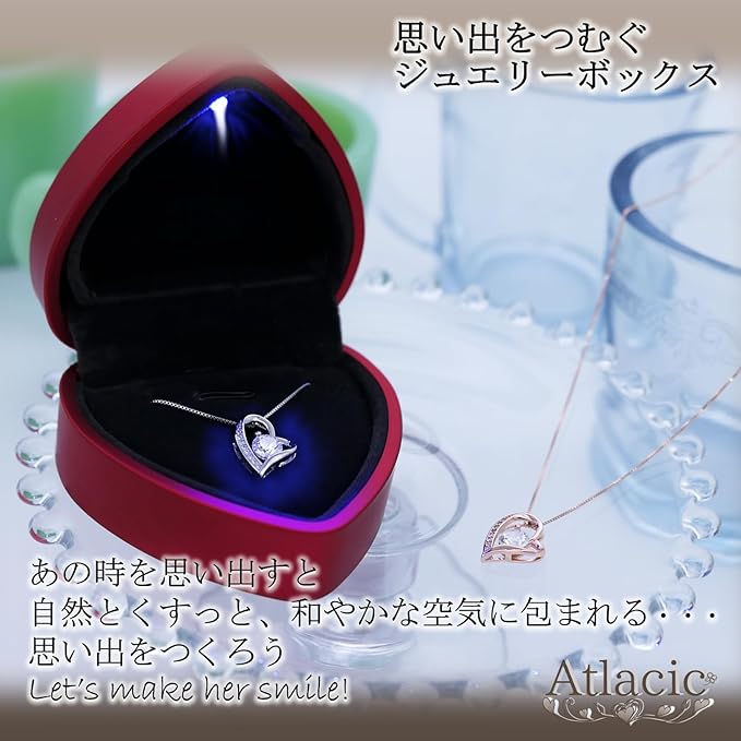 [Atlacic] ネックレス レディース 最高級 ジルコニア 刻印有り プレゼント ギフト セット オープンハート クリスマス 誕生日 プレゼント