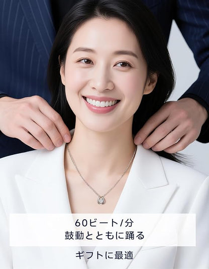 [MomentWish] ダンシングストーン ネックレス レディース 0.5-1 カラット モアサナイト ペンダント シルバーネックレス人気ブランド チェーン 誕生日 記念日 プレゼント（長40cm＋アジャスター5cm） 華奢ギフトボックス付け