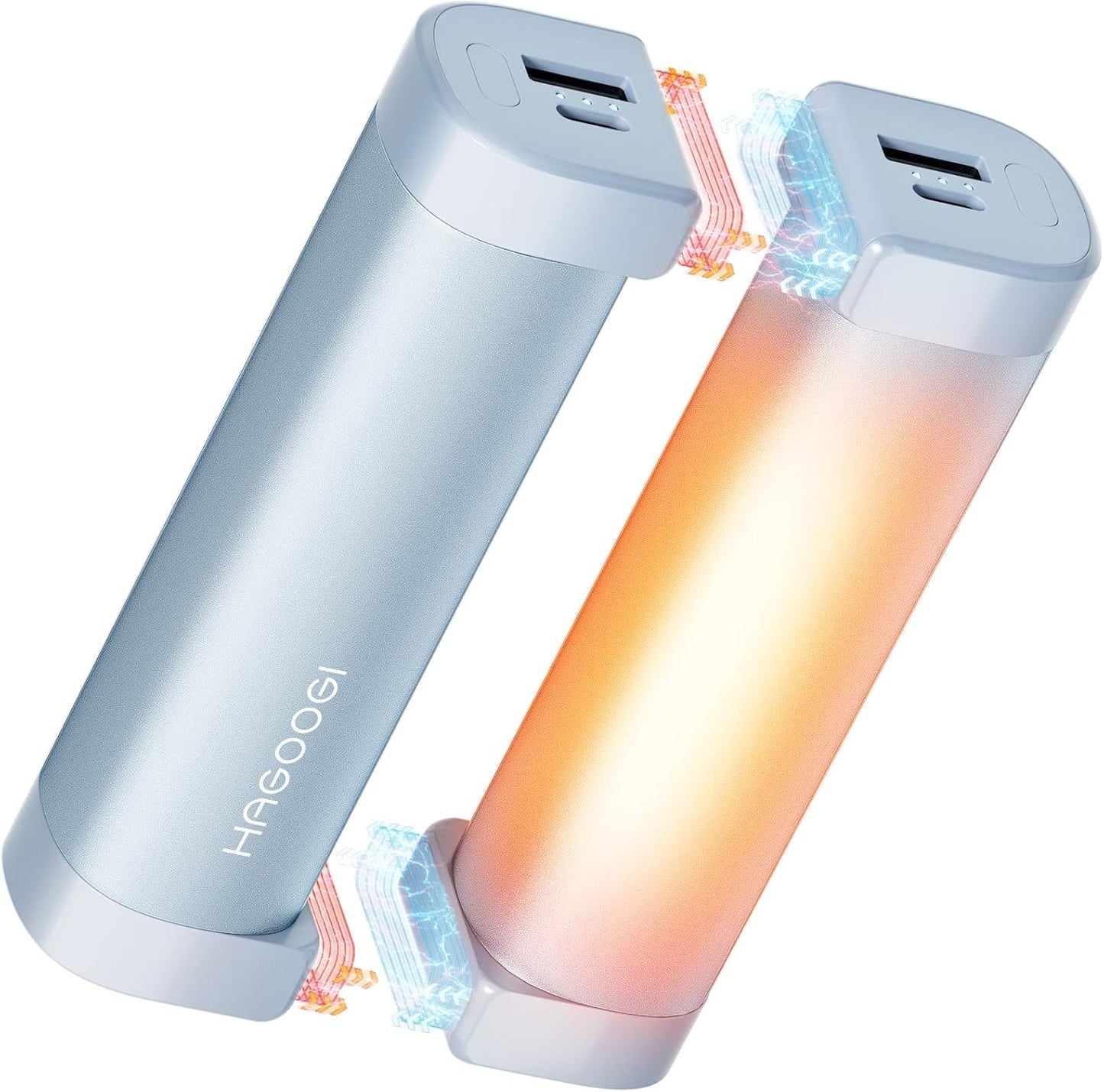 HAGOOGI (ハゴオギ) 充電式カイロ 電気カイロ クリスマス プレゼント 急速発熱 3階段温度調節 モバイルバッテリー 10000mAh大容量 ハンドウォーマー 14時間連続発熱可能 急速充電 エコ 小型 超軽量 分離式設計 持ち運びやすい 寒さ対策 アウトドア 通勤通学 贈り物 (Cute)