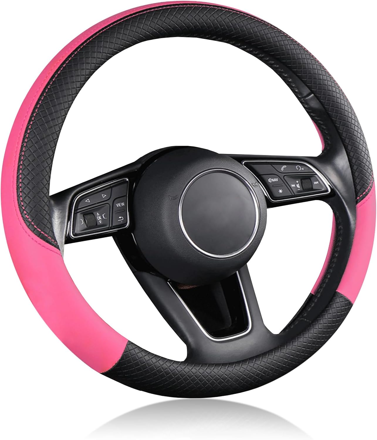 ハンドルカバー 車用 軽自動車 Sサイズ 3Dグリップ 滑り止め ステアリングカバー 汎用 37～38cm ベージュ