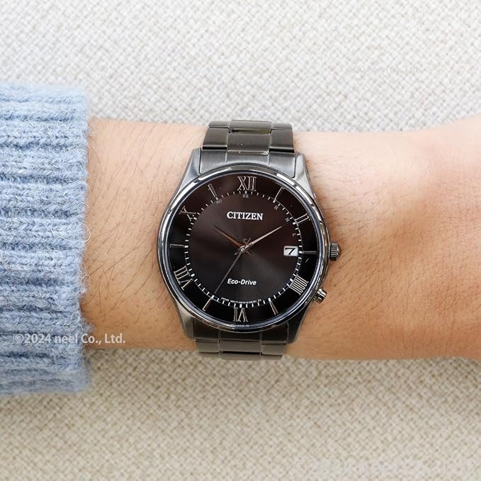 [CITIZEN] 腕時計 CITIZEN COLLECTION (電波時計/防水/薄型) AS1064-53E 光発電エコ・ドライブ NIGHT COLOUR EDITION サファイアガラス メンズ ビジネス アナログ シンプル 日付 秒針ブラック 黒 電波ソーラー