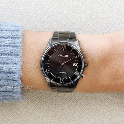 [CITIZEN] 腕時計 CITIZEN COLLECTION (電波時計/防水/薄型) AS1064-53E 光発電エコ・ドライブ NIGHT COLOUR EDITION サファイアガラス メンズ ビジネス アナログ シンプル 日付 秒針ブラック 黒 電波ソーラー