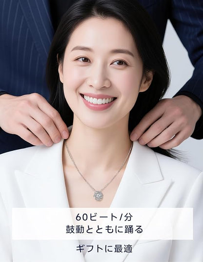 [MomentWish] ダンシングストーン ネックレス レディース 0.5-1 カラット モアサナイト ペンダント シルバーネックレス人気ブランド チェーン 誕生日 記念日 プレゼント（長40cm＋アジャスター5cm） 華奢ギフトボックス付け