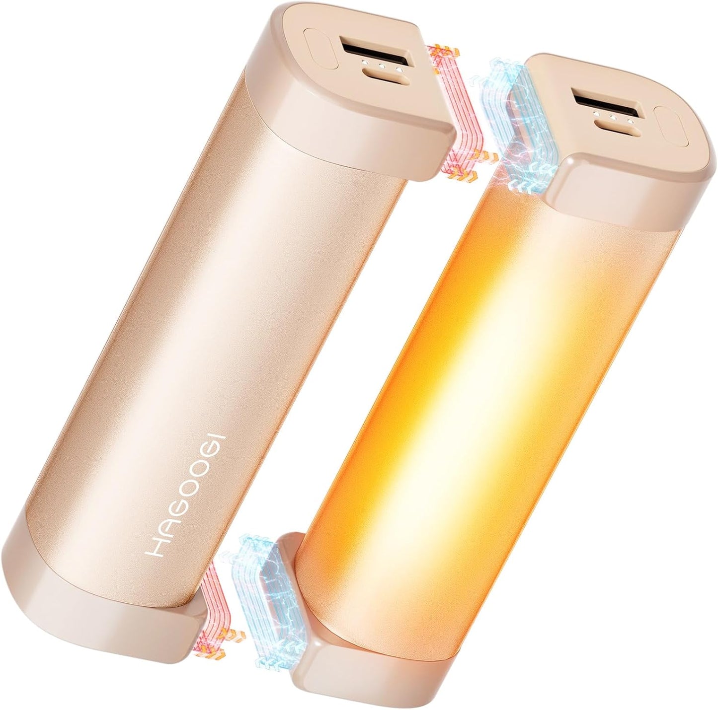 HAGOOGI (ハゴオギ) 充電式カイロ 電気カイロ クリスマス プレゼント 急速発熱 3階段温度調節 モバイルバッテリー 10000mAh大容量 ハンドウォーマー 14時間連続発熱可能 急速充電 エコ 小型 超軽量 分離式設計 持ち運びやすい 寒さ対策 アウトドア 通勤通学 贈り物 (Cute)