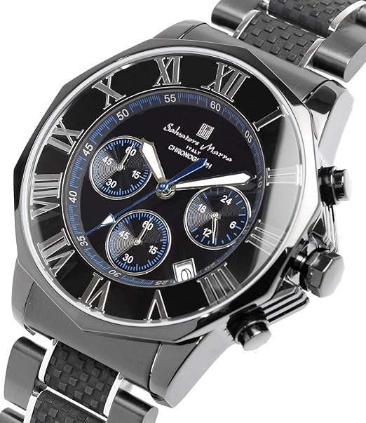 [サルバトーレマーラ] 腕時計 ウォッチ クロノグラフ 10気圧防水 ビジネス フォーマル イタリアブランド 限定モデル メンズ SM15104 (ブラック×ピンクゴールド) [並行輸入品]