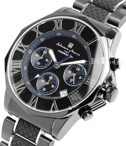 [サルバトーレマーラ] 腕時計 ウォッチ クロノグラフ 10気圧防水 ビジネス フォーマル イタリアブランド 限定モデル メンズ SM15104 (ブラック×ピンクゴールド) [並行輸入品]