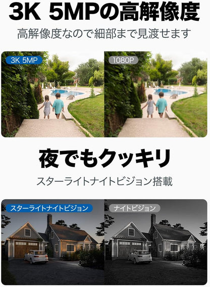 TP-Link tapo 屋外カメラ WiFi ネットワークカメラ 無線/有線接続 みまもりカメラ 防犯カメラ 屋内/屋外 パン/チルト対応 スマホ アプリ 動体/人物/車両検知 3K 5MP スターライト IP66 防水防塵 音声通話 Tapo C530WS