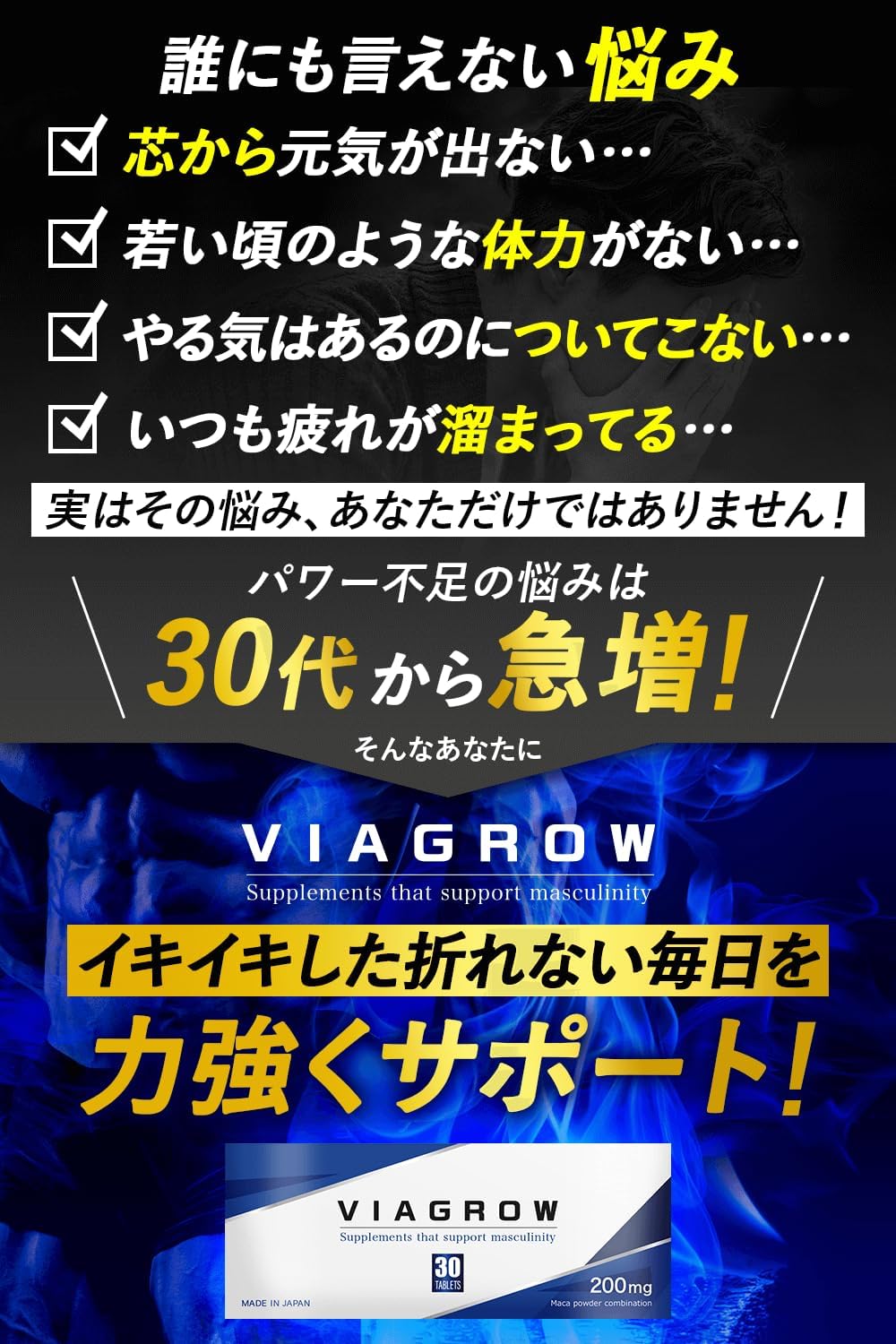 【医師監修】 VIAGROW 亜鉛 シトルリン アルギニン マカ クラチャイダム 6種の特許成分37種の厳選成分配合 男性用 サプリメント 国内製造 (1個)