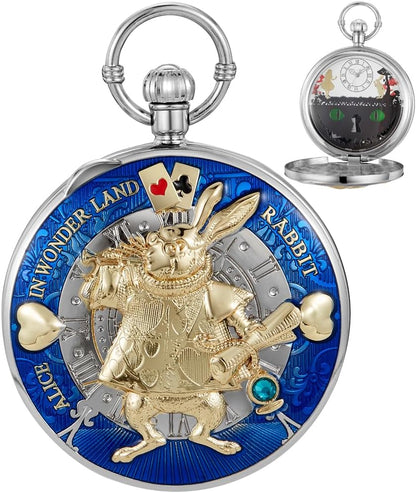 懐中時計 オルゴール 音楽時計チェーン   クリスマス 誕生日 卒業ギフト, ローズゴールドグリーン-01 手回し式