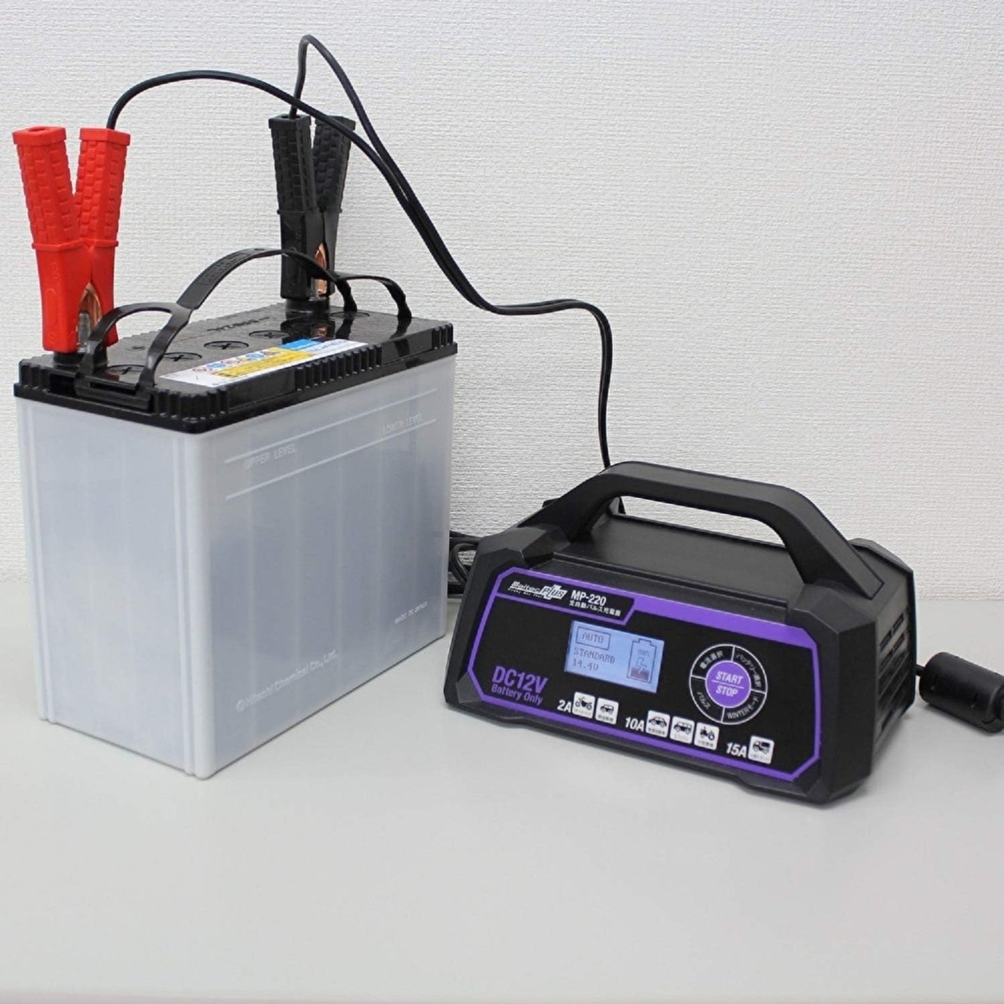 メルテック(meltec) 全自動パルスバッテリー充電器 (ファミリーバイク/オートバイ) 12V専用 MeltecPlus 定格0.75A バッテリー診断機能付 維持充電(トリクル充電)方式 長期保証3年 MP-200