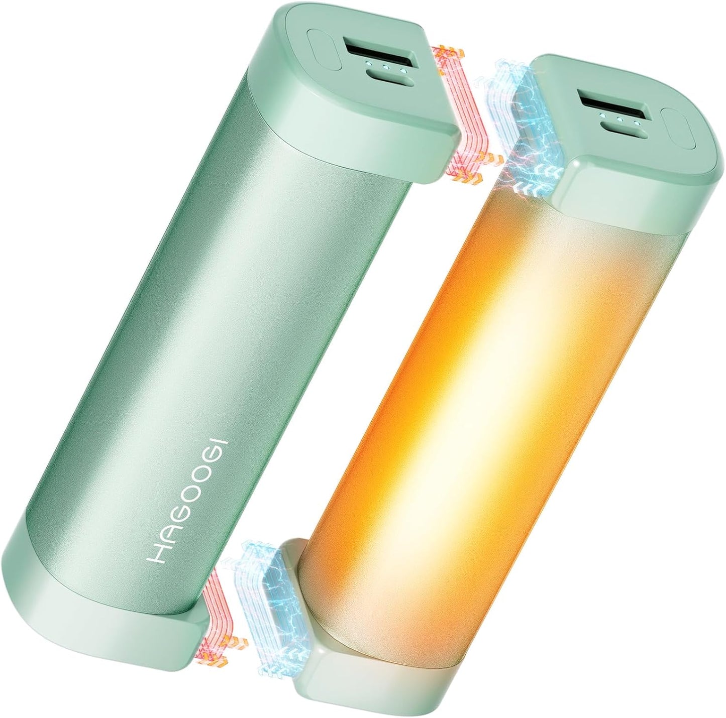 HAGOOGI (ハゴオギ) 充電式カイロ 電気カイロ クリスマス プレゼント 急速発熱 3階段温度調節 モバイルバッテリー 10000mAh大容量 ハンドウォーマー 14時間連続発熱可能 急速充電 エコ 小型 超軽量 分離式設計 持ち運びやすい 寒さ対策 アウトドア 通勤通学 贈り物 (Cute)