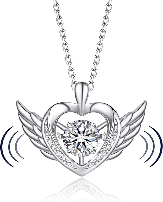 [MomentWish] ダンシングストーン ネックレス レディース 0.5-1 カラット モアサナイト ペンダント シルバーネックレス人気ブランド チェーン 誕生日 記念日 プレゼント（長40cm＋アジャスター5cm） 華奢ギフトボックス付け