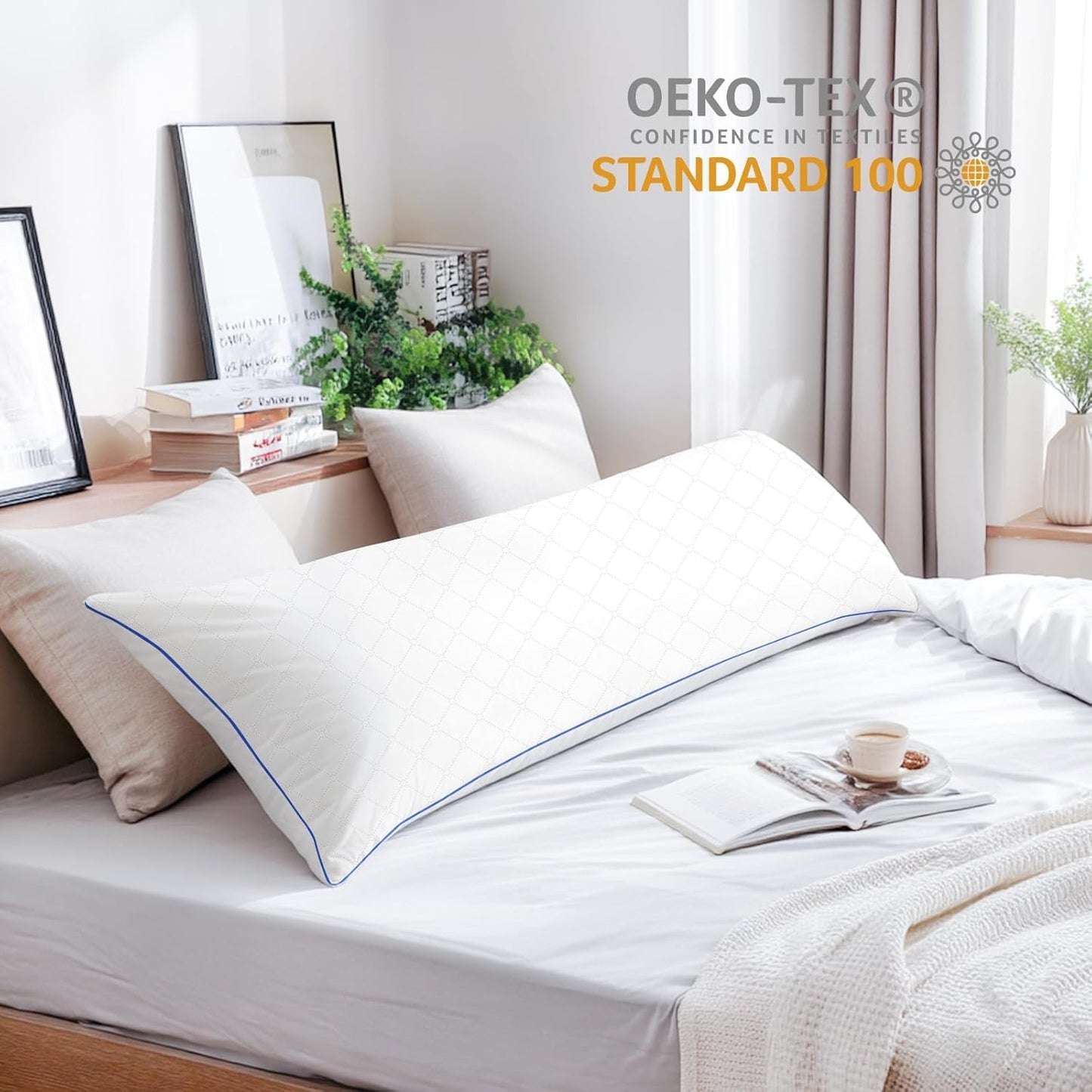 YZ HOME 抱き枕 本体 160×50cm（1個・ホワイト）