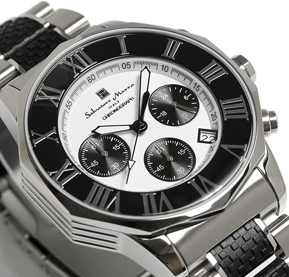 [サルバトーレマーラ] 腕時計 ウォッチ クロノグラフ 10気圧防水 ビジネス フォーマル イタリアブランド 限定モデル メンズ SM15104 (ブラック×ピンクゴールド) [並行輸入品]