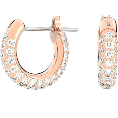 【公式】【スワロフスキー】Dextera フープピアス, パヴェ, 小, ホワイト, ロジウム・プレーティング
