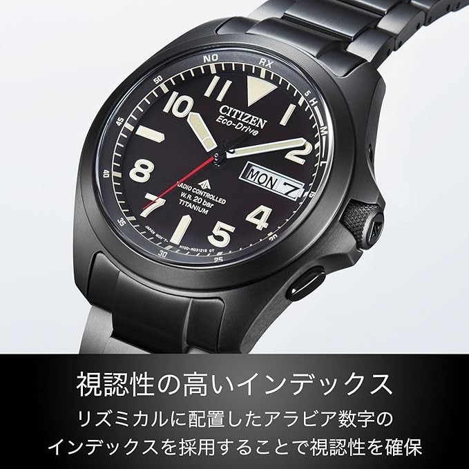 [CITIZEN] 腕時計 PROMASTER (電波時計 / 20気圧 防水/デイ＆デイト) AT6085-50E 軽量 チタン 光発電エコ・ドライブ LANDシリーズ サファイアガラス メンズ ビジネス アウトドア アナログ 見やすい 夜光 日付 秒針 ギフト 電波ソーラー