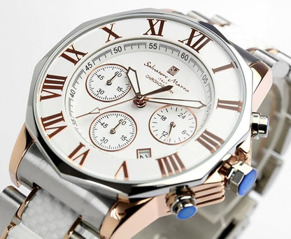 [サルバトーレマーラ] 腕時計 ウォッチ クロノグラフ 10気圧防水 ビジネス フォーマル イタリアブランド 限定モデル メンズ SM15104 (ブラック×ピンクゴールド) [並行輸入品]