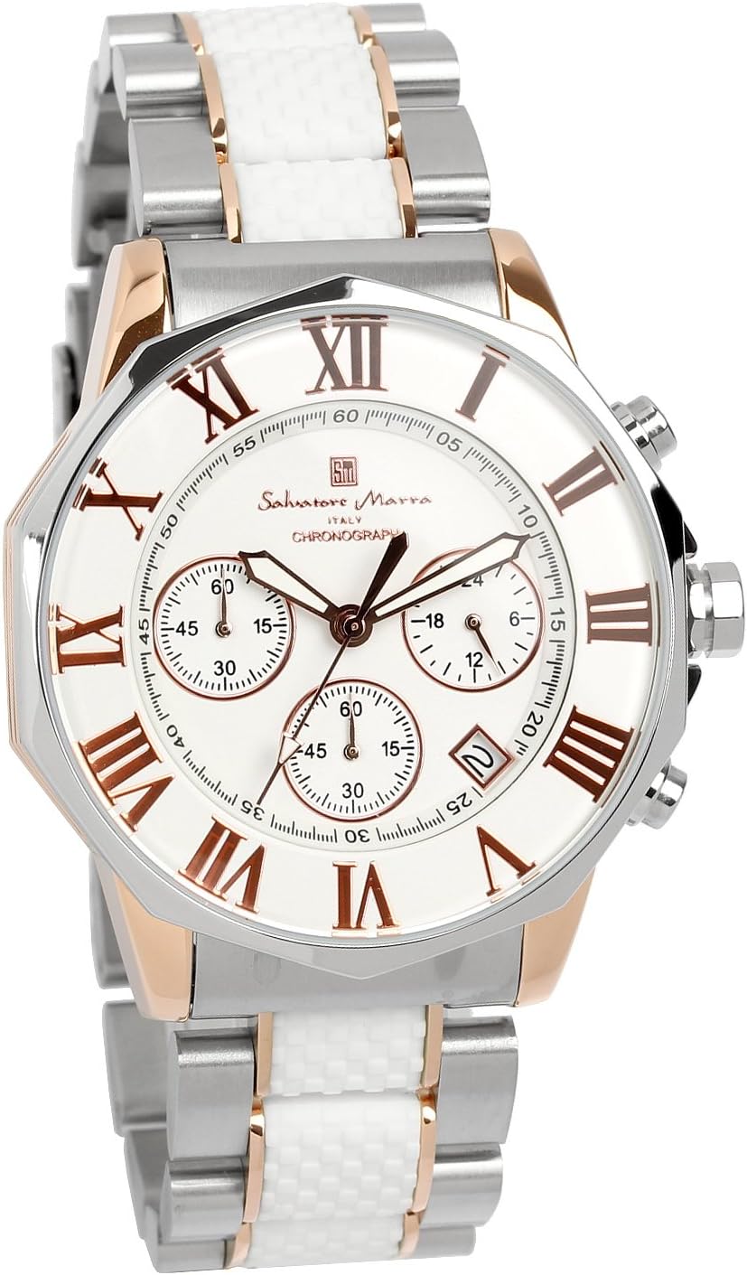 [サルバトーレマーラ] 腕時計 ウォッチ クロノグラフ 10気圧防水 ビジネス フォーマル イタリアブランド 限定モデル メンズ SM15104 (ブラック×ピンクゴールド) [並行輸入品]