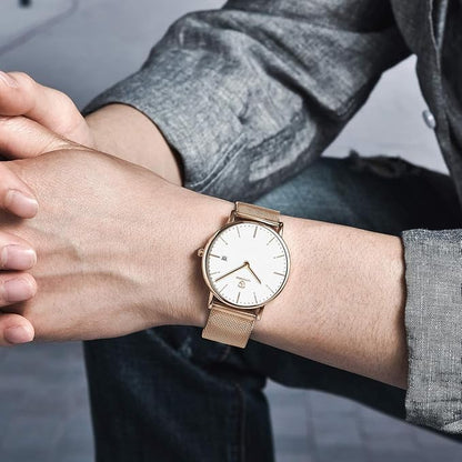 [BEN NEVIS] 腕時計 メンズ シンプル おしゃれ 薄型 カジュアル 日付表示 防水 アナログ クォーツ時計 メッシュ バンド ブラック