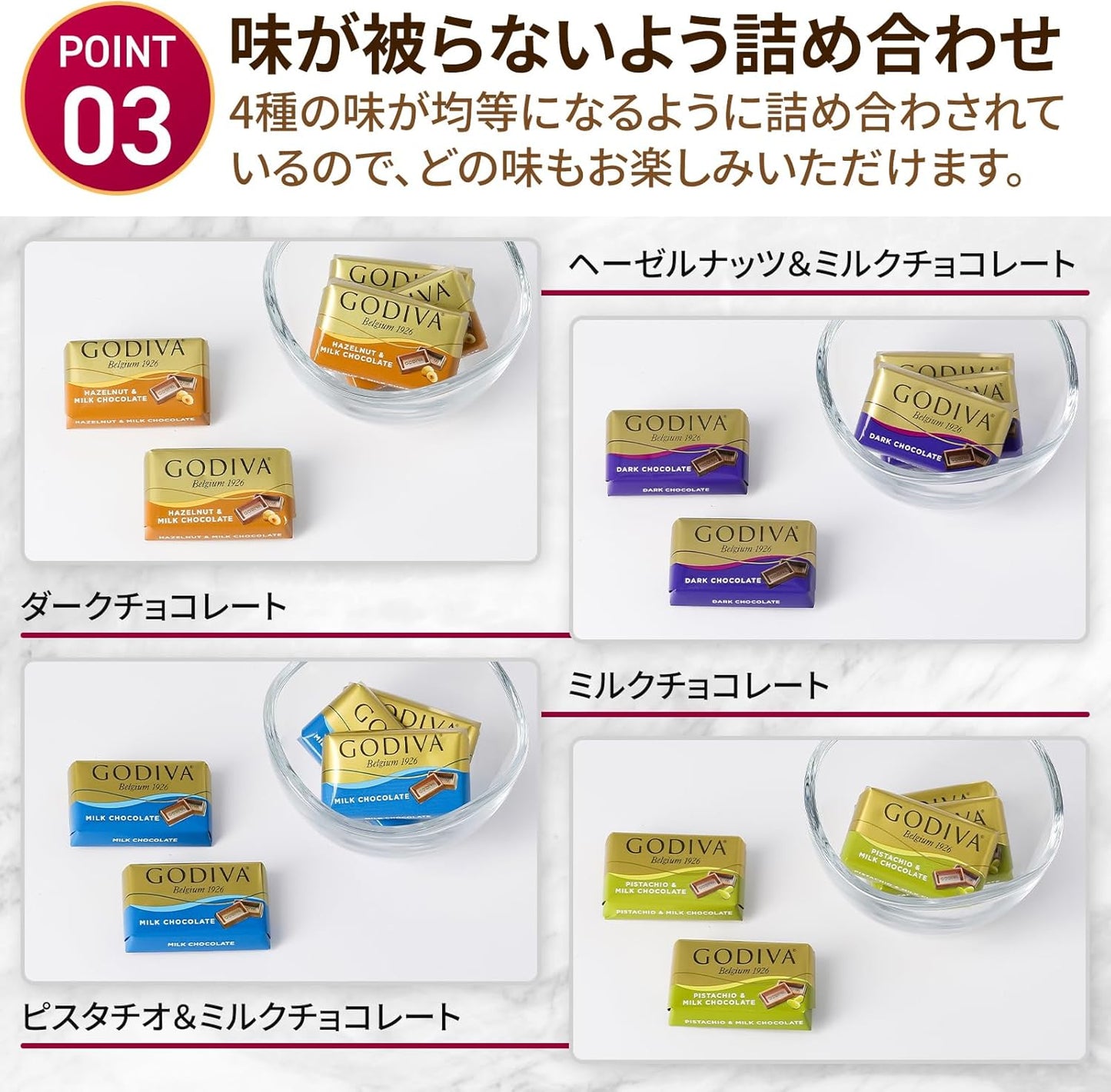 GODIVA ゴディバ チョコレート ナポリタン 4種 約52個 約225g HARY SHOPパッケージ プレゼント バレンタイン サンクスカード付