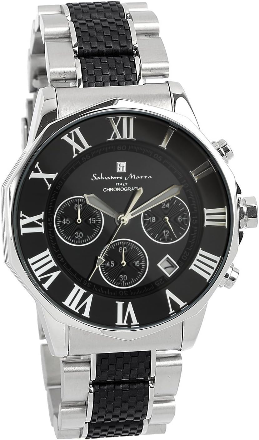 [サルバトーレマーラ] 腕時計 ウォッチ クロノグラフ 10気圧防水 ビジネス フォーマル イタリアブランド 限定モデル メンズ SM15104 (ブラック×ピンクゴールド) [並行輸入品]