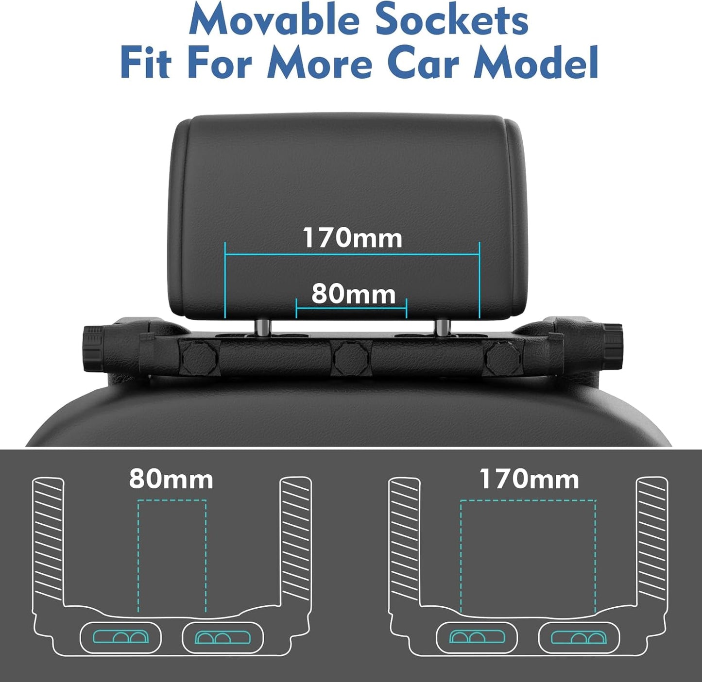JZCreater ヘッドレスト 車 ネックピロー 旅行用ヘッドレスト U字型 180° 調整可能 睡眠姿勢サポート 取付簡単 子供と大人に適用（ブラック）