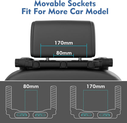 JZCreater ヘッドレスト 車 ネックピロー 旅行用ヘッドレスト U字型 180° 調整可能 睡眠姿勢サポート 取付簡単 子供と大人に適用（ブラック）