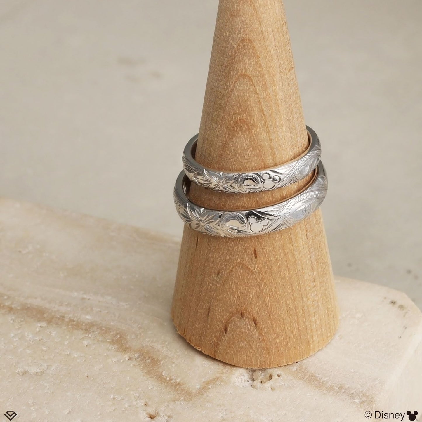 [ララクリスティー] ハワイアンジュエリー ディズニーコレクション ミッキー プルメリア ストレート リング lr58-0001-l