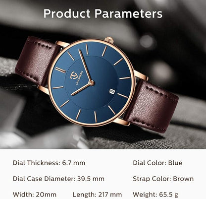 [BEN NEVIS] 腕時計 メンズ シンプル おしゃれ 薄型 カジュアル 日付表示 防水 アナログ クォーツ時計 メッシュ バンド ブラック