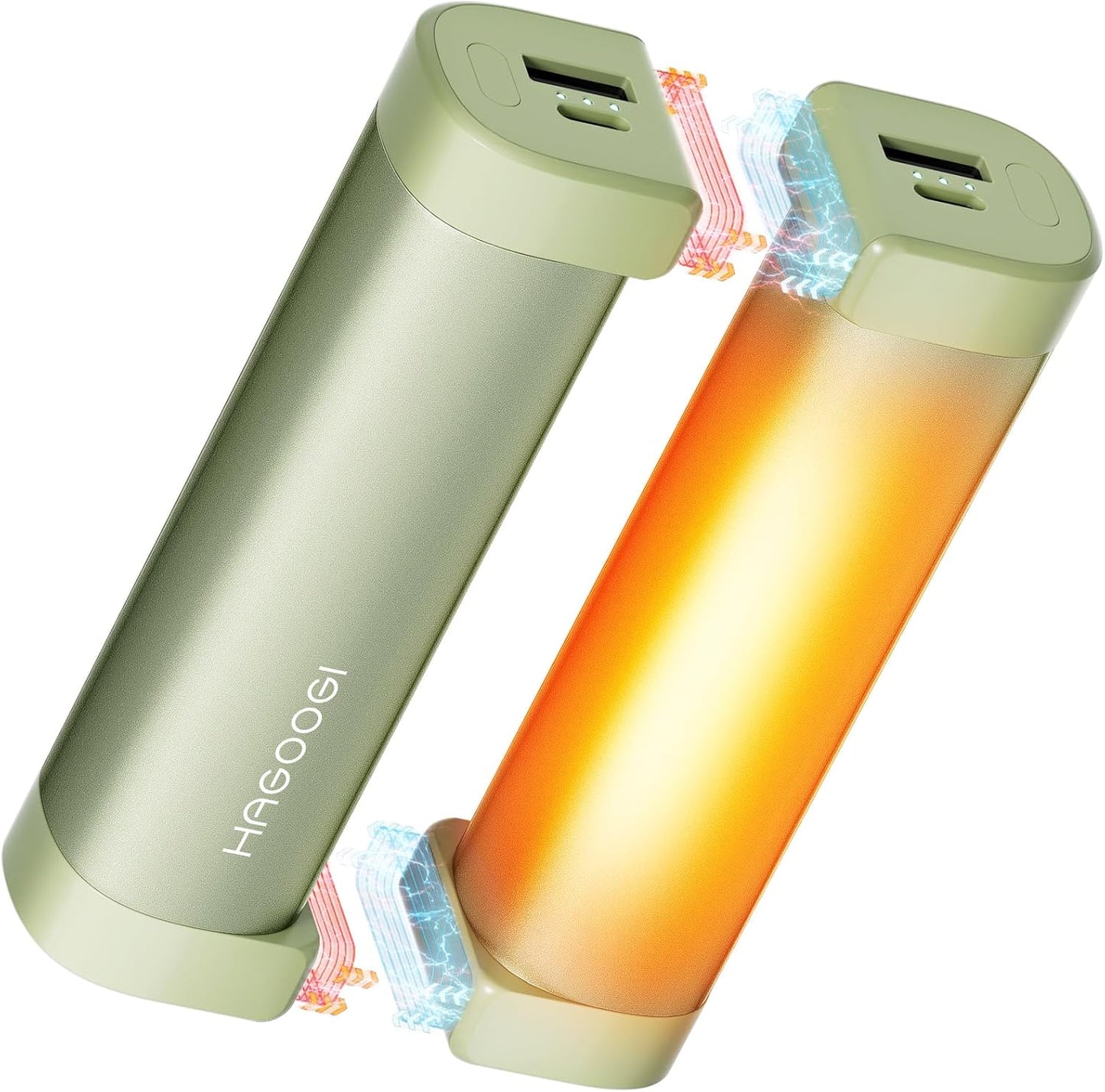 HAGOOGI (ハゴオギ) 充電式カイロ 電気カイロ クリスマス プレゼント 急速発熱 3階段温度調節 モバイルバッテリー 10000mAh大容量 ハンドウォーマー 14時間連続発熱可能 急速充電 エコ 小型 超軽量 分離式設計 持ち運びやすい 寒さ対策 アウトドア 通勤通学 贈り物 (Cute)