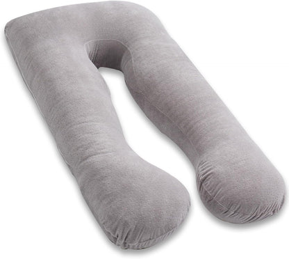 Awesling U字型抱き枕 全身枕 授乳クッション グレー