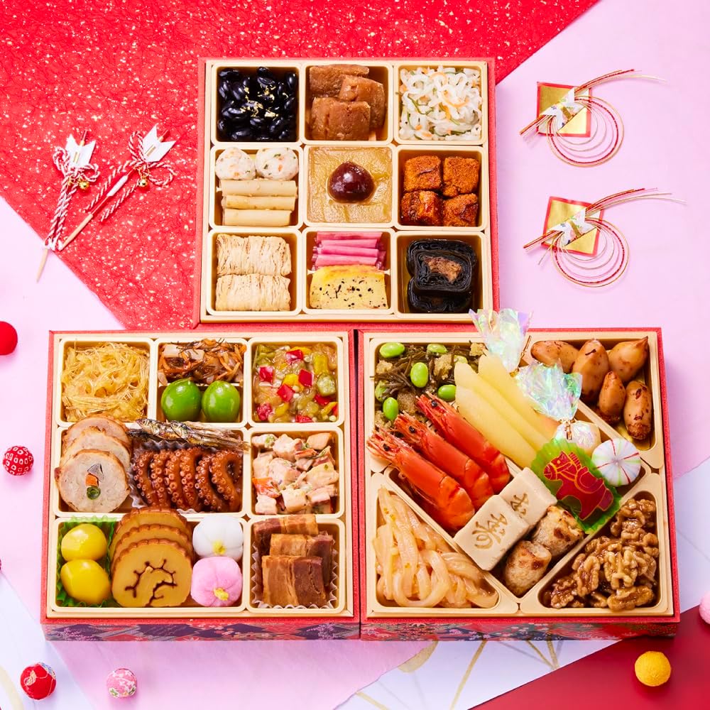 （12月30日着）板前魂の花籠 おせち 和洋風 三段重 3人前 36品目