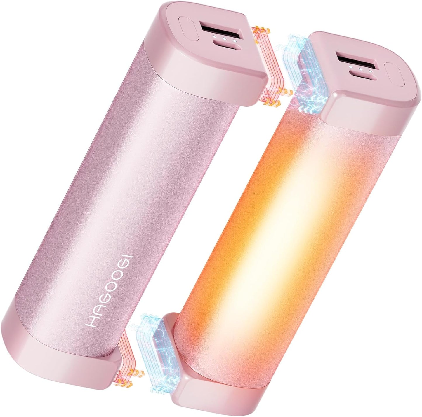 HAGOOGI (ハゴオギ) 充電式カイロ 電気カイロ クリスマス プレゼント 急速発熱 3階段温度調節 モバイルバッテリー 10000mAh大容量 ハンドウォーマー 14時間連続発熱可能 急速充電 エコ 小型 超軽量 分離式設計 持ち運びやすい 寒さ対策 アウトドア 通勤通学 贈り物 (Cute)