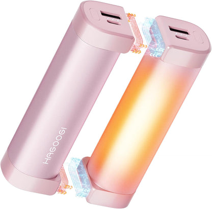 HAGOOGI (ハゴオギ) 充電式カイロ 電気カイロ クリスマス プレゼント 急速発熱 3階段温度調節 モバイルバッテリー 10000mAh大容量 ハンドウォーマー 14時間連続発熱可能 急速充電 エコ 小型 超軽量 分離式設計 持ち運びやすい 寒さ対策 アウトドア 通勤通学 贈り物 (Cute)