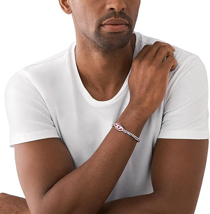 Diesel オールジェンダー ステンレススチールブレスレット, One Size, 金属, 宝石なし