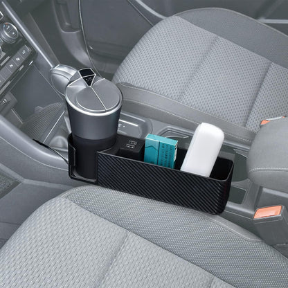 セイワ(SEIWA) 車内用品 シートサイドポケット USBポート付き 2口 ドリンクホルダー 収納 車用 カーボン WA82 シートオーガナイザー 4.8A出力 自動識別