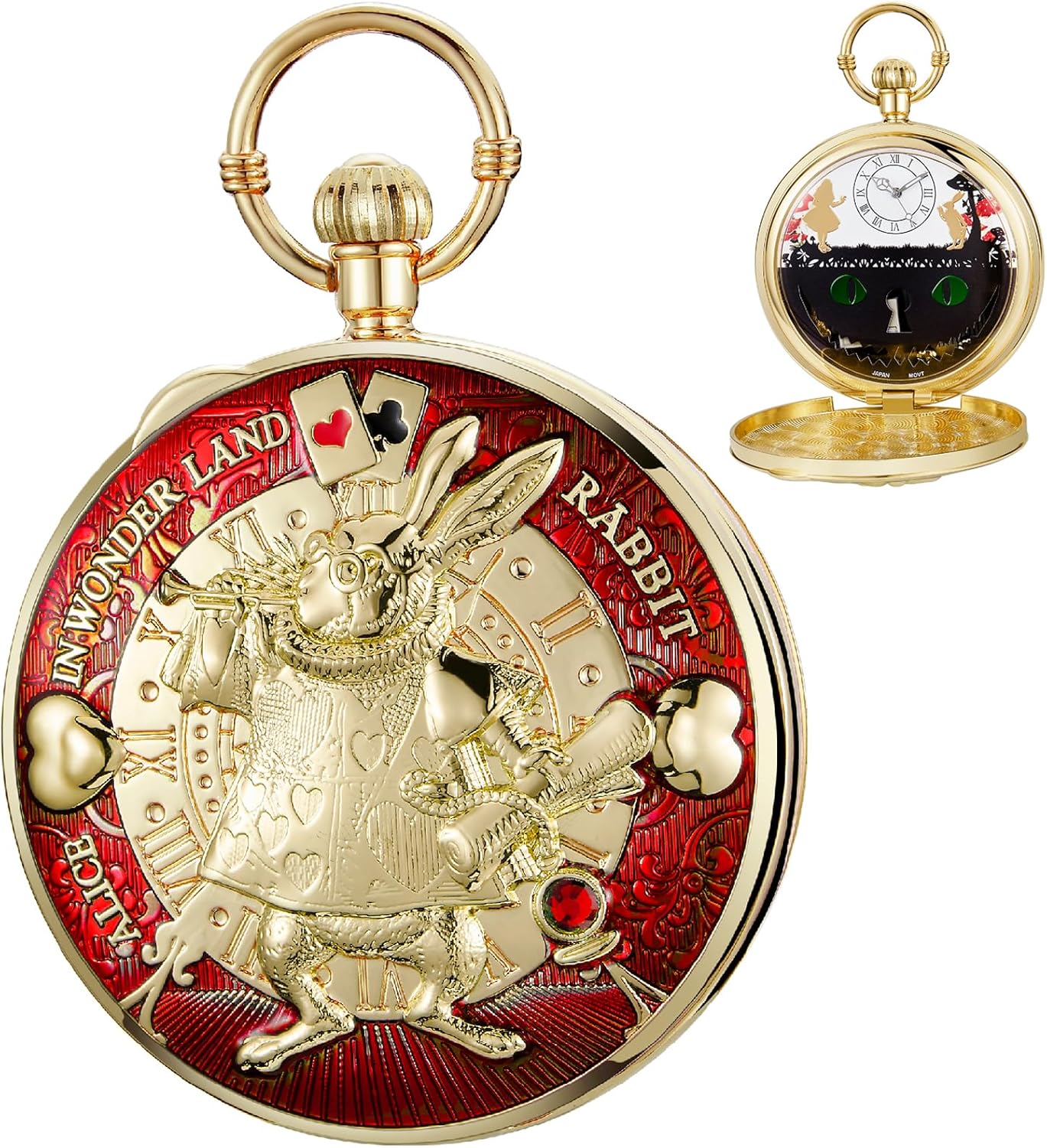 懐中時計 オルゴール 音楽時計チェーン   クリスマス 誕生日 卒業ギフト, ローズゴールドグリーン-01 手回し式