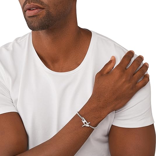 Diesel オールジェンダー ステンレススチールブレスレット, One Size, 金属, 宝石なし