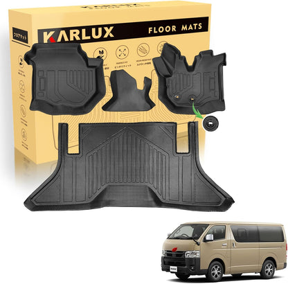 KARLUX トヨタ ハイエース200系 フロアマット 3D TPE素材 標準ナロー車 1列目用