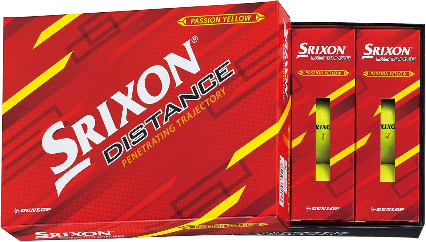 DUNLOP(ダンロップ) ゴルフボール SRIXON DISTANCE9 2022年モデル 1ダース(12個入り) ホワイト/パッションイエロー