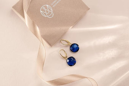 Amber by Mazukna 琥珀ピアス ブルーアンバー Silver925 ゴールドプレーティング レバーバック レディース