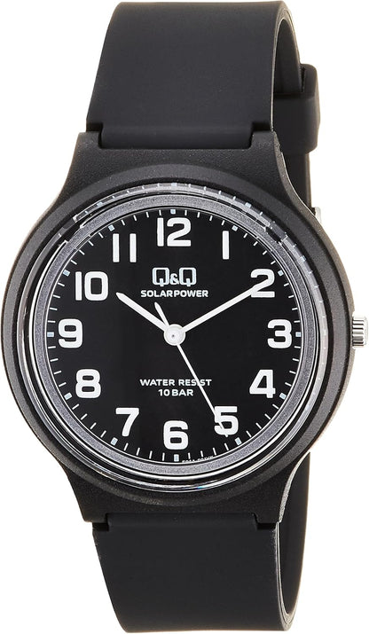 [シチズン Q&Q] アナログ ソーラー腕時計 10気圧防水 ウレタンベルト 電池交換不要 軽量 見やすい文字盤 シンプル E04A-004VK メンズ グレー