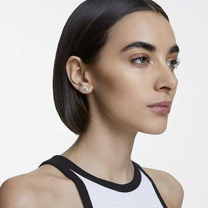 【公式】【スワロフスキー】Stilla スタッドピアス, ラウンドカット, ホワイト, ロジウム・プレーティング