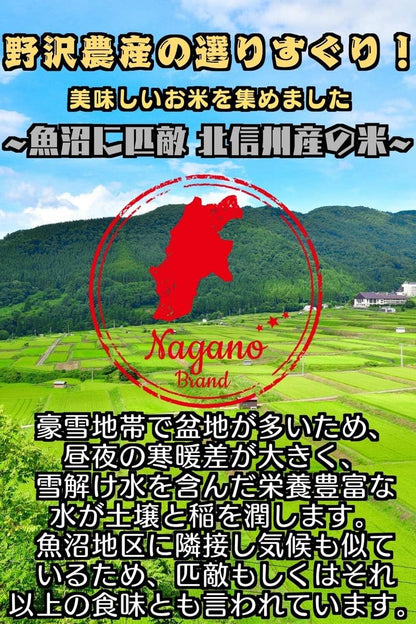 野沢農産 新米 令和7年産 お米 長野県産 無洗米 (30kg, つきあかり)