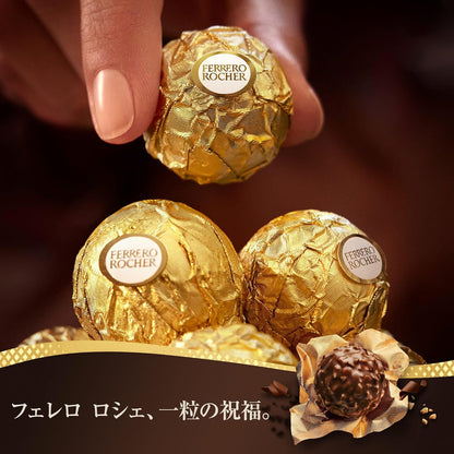 チョコレート フェレロ ロシェ Ferrero Rocher バレンタイン お年賀 チョコ プレゼント お菓子 ギフト 人気 おしゃれ 手土産 詰め合わせ まとめ買い 大容量 ヘーゼルナッツ ミルクチョコレート 30粒 375g