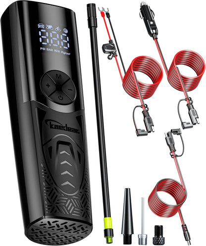 Kaedear(カエディア) バイク 空気入れ バイク用 エアポンプ 電動 エアーポンプ 電動空気入れ 充電式 usb スマートエアポンプ 2000mah×2 合計4000mah/14.8wha 150PSI typeC オートバイ 自転車 車 モバイルコンプレッサー KDR-AP1