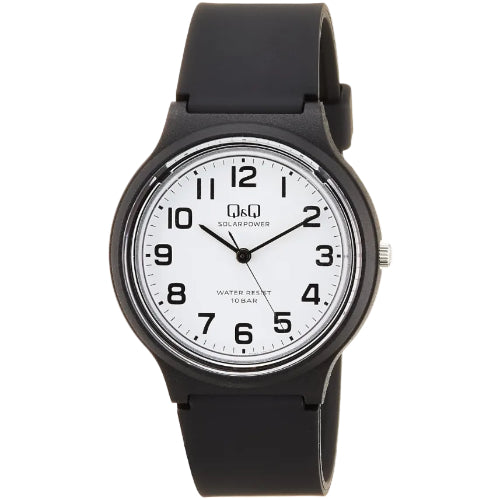 [シチズン Q&Q] アナログ ソーラー腕時計 10気圧防水 ウレタンベルト 電池交換不要 軽量 見やすい文字盤 シンプル E04A-004VK メンズ グレー