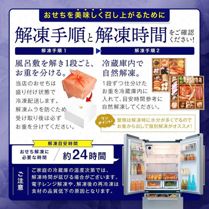 【翌日発送】島の人 北海道の高級海鮮おせち うすゆき 3人前 3段重 40品 6.5寸
